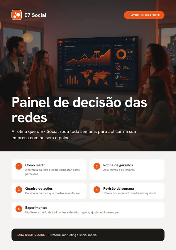 Capa do playbook Painel de decisão das redes